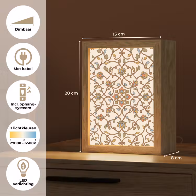 Gepersonaliseerd Lightbox - Patroon - Bloemen - Ornament - Kleurrijk — 7