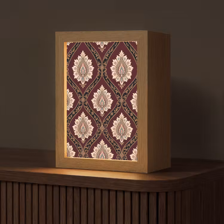 Gepersonaliseerd Lightbox - Patroon - Bloemmotief - Decoratie - Klassiek - Rood — 1