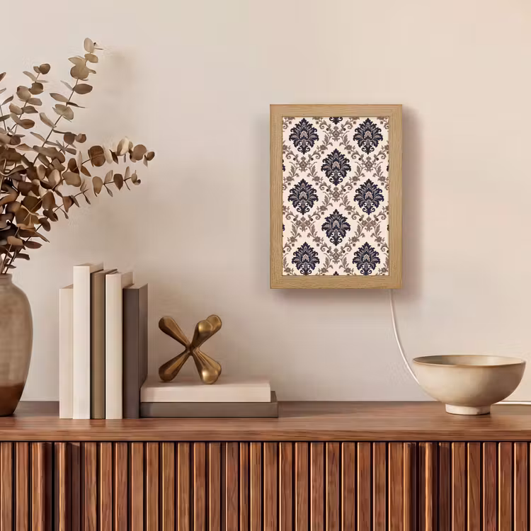 Gepersonaliseerd Lightbox - Patroon - Floraal - Klassiek - Beige-blauw — 4