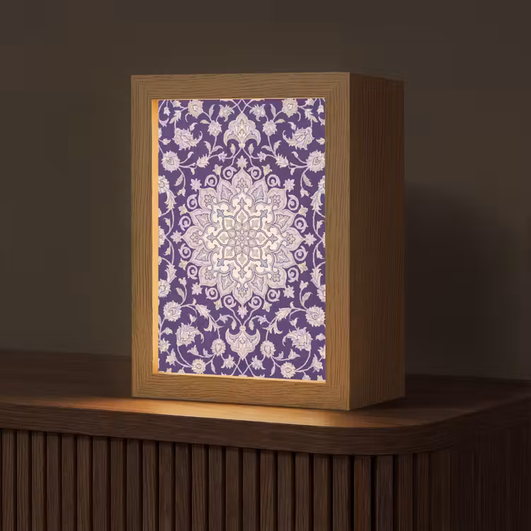Gepersonaliseerd Lightbox - Patroon - Medallion - Oosters - Paars - Decoratie — 1