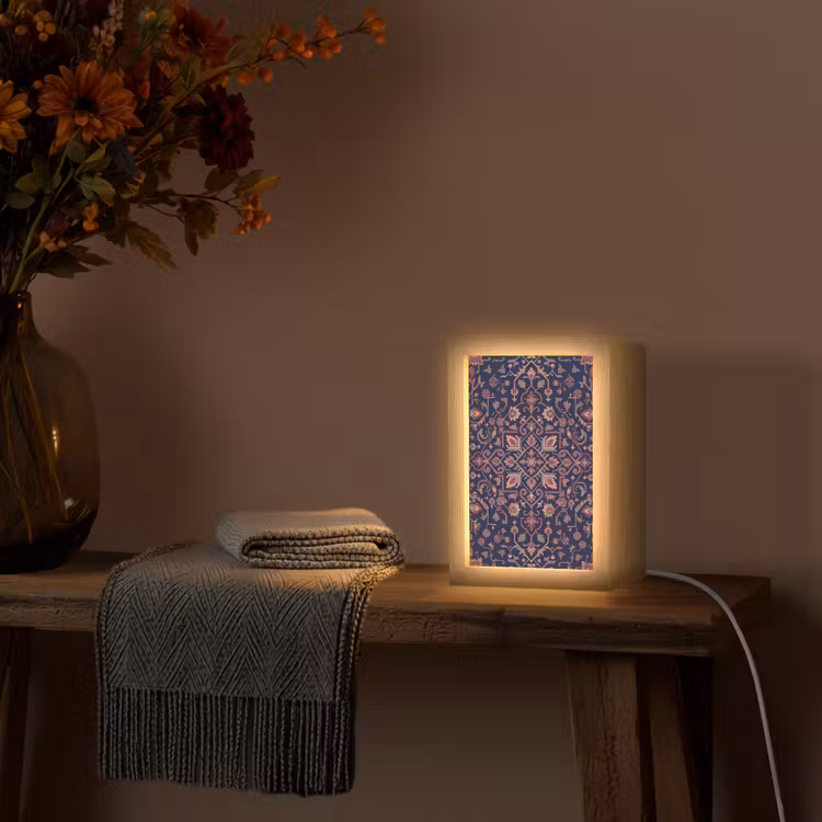 Gepersonaliseerd Lightbox - Patroon - Oosters - Floraal - Blauw - Klassiek — 3