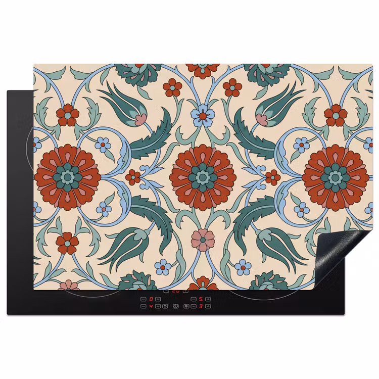 Inductiebeschermer - Bloemen - Patroon - Klassiek - Decoratie - Kleurrijk — 1
