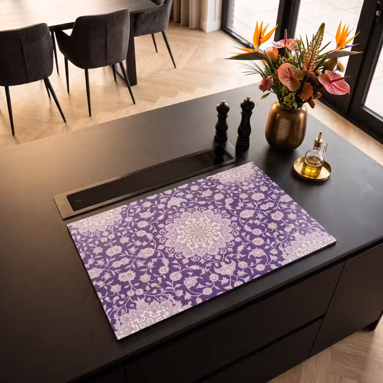 Inductiebeschermer - Patroon - Medallion - Oosters - Paars - Decoratie — 2