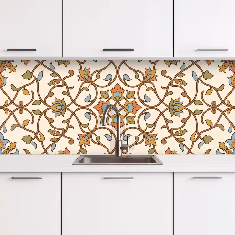Keuken achterwand - Patroon - Bloemen - Ornament - Kleurrijk — 4