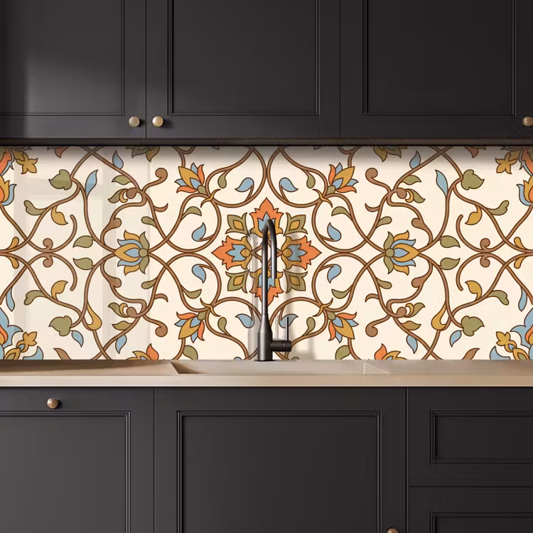 Keuken achterwand - Patroon - Bloemen - Ornament - Kleurrijk — 6