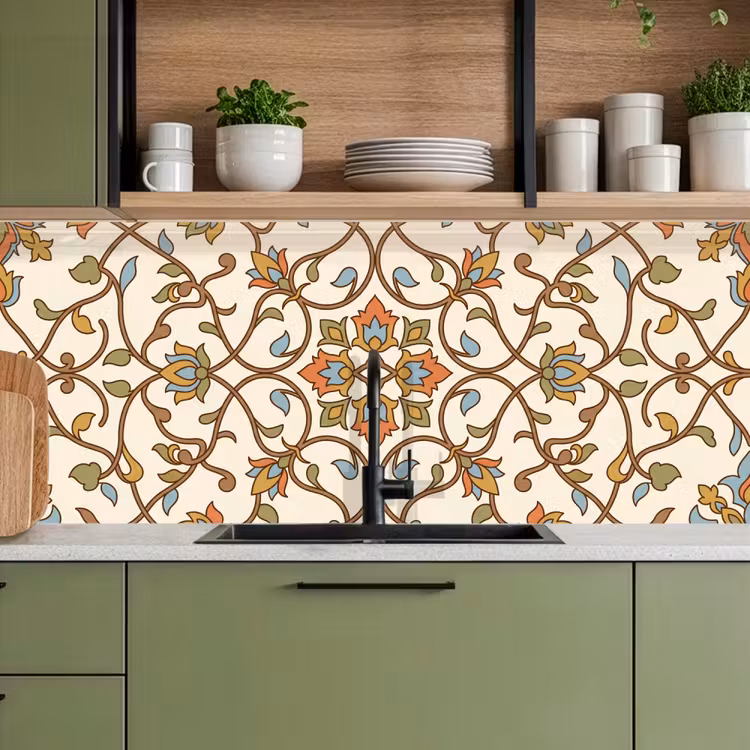 Keuken achterwand - Patroon - Bloemen - Ornament - Kleurrijk — 8