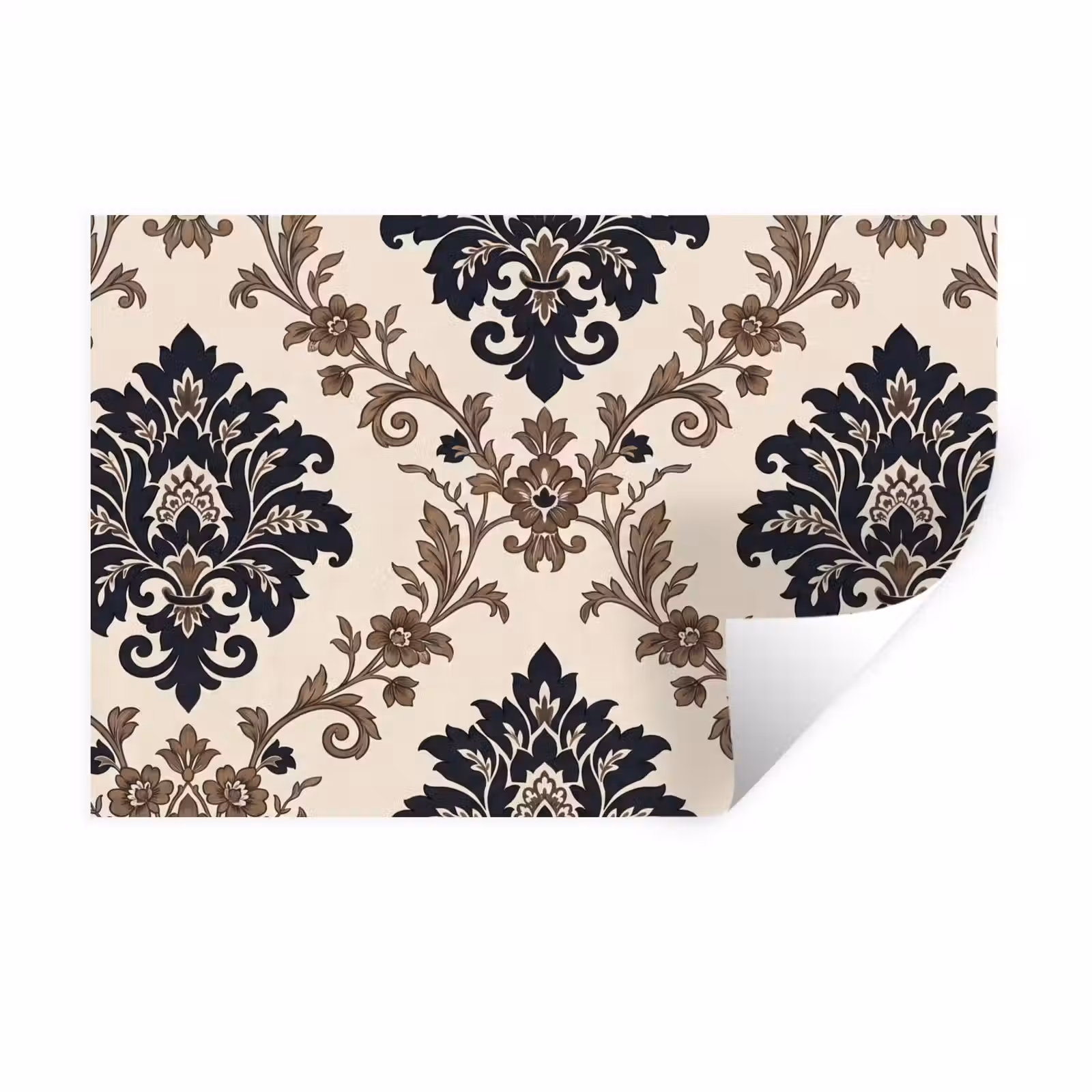 Muursticker - Patroon - Floraal - Klassiek - Beige-blauw — 1