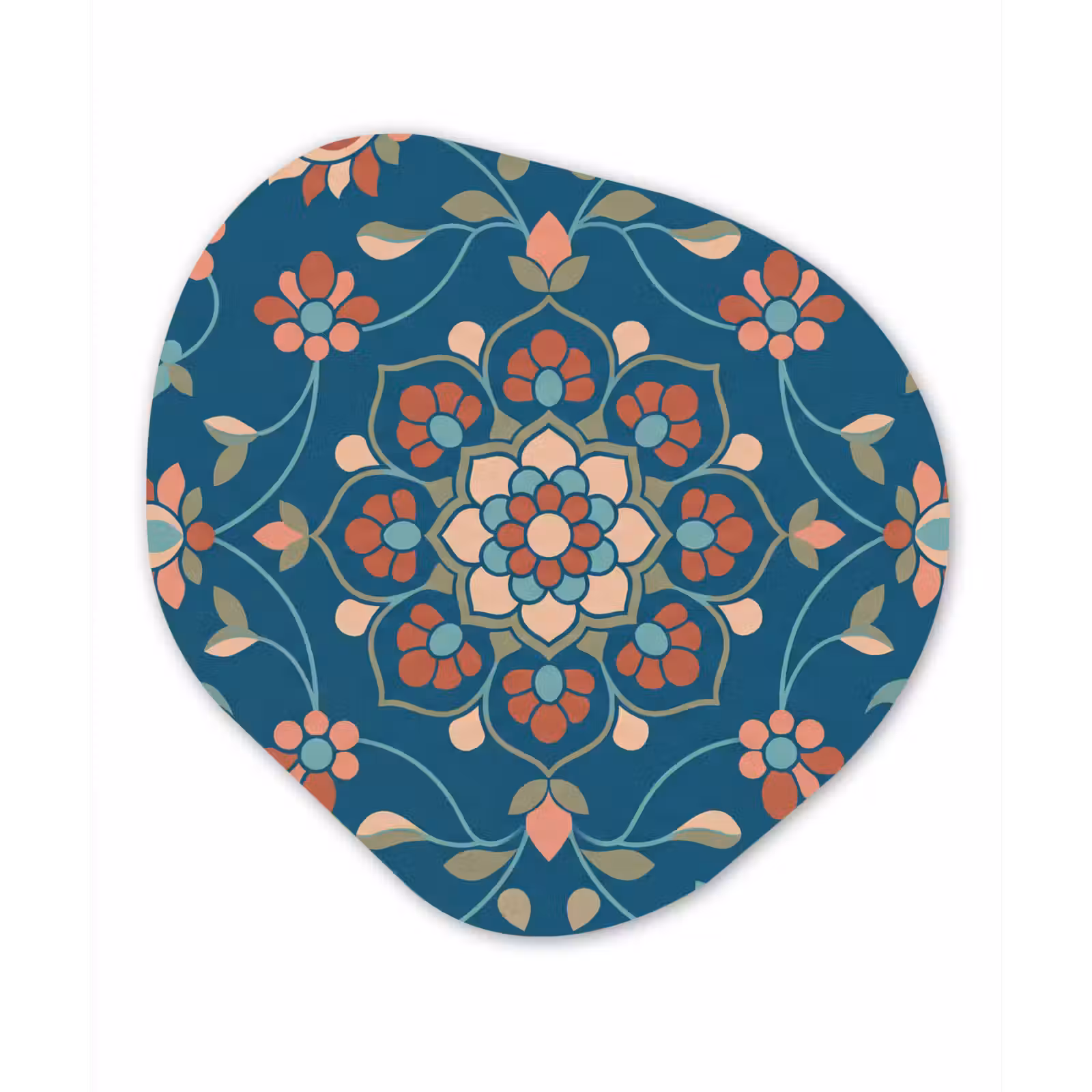 Organisch schilderij forex - Bloemen - Patroon - Natuur - Ornament - Blauw — 1