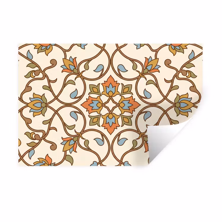 Muursticker - Patroon - Bloemen - Ornament - Kleurrijk — 1