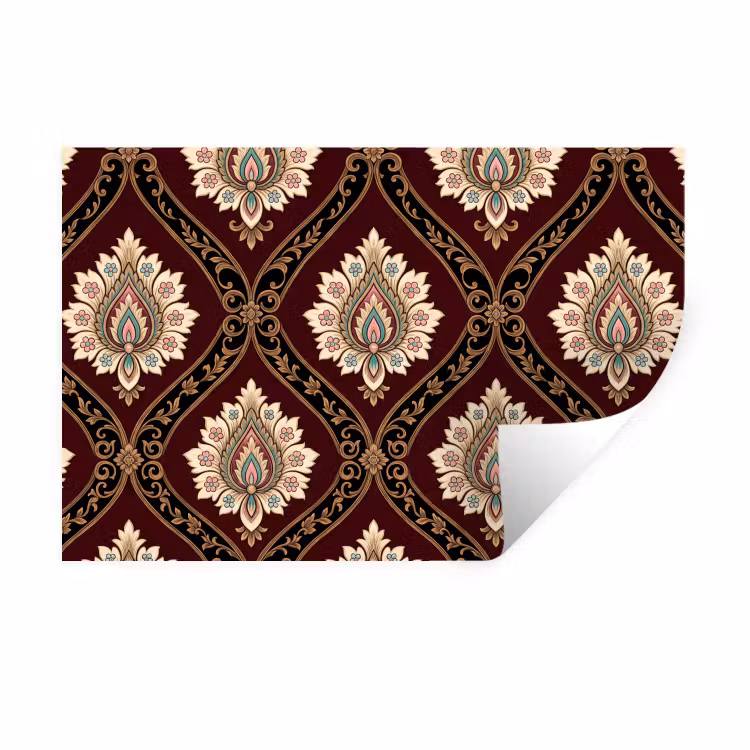 Muursticker - Patroon - Bloemmotief - Decoratie - Klassiek - Rood — 1