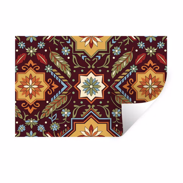 Muursticker - Patroon - Floraal - Geometrisch - Kleurrijk - Decoratie — 1