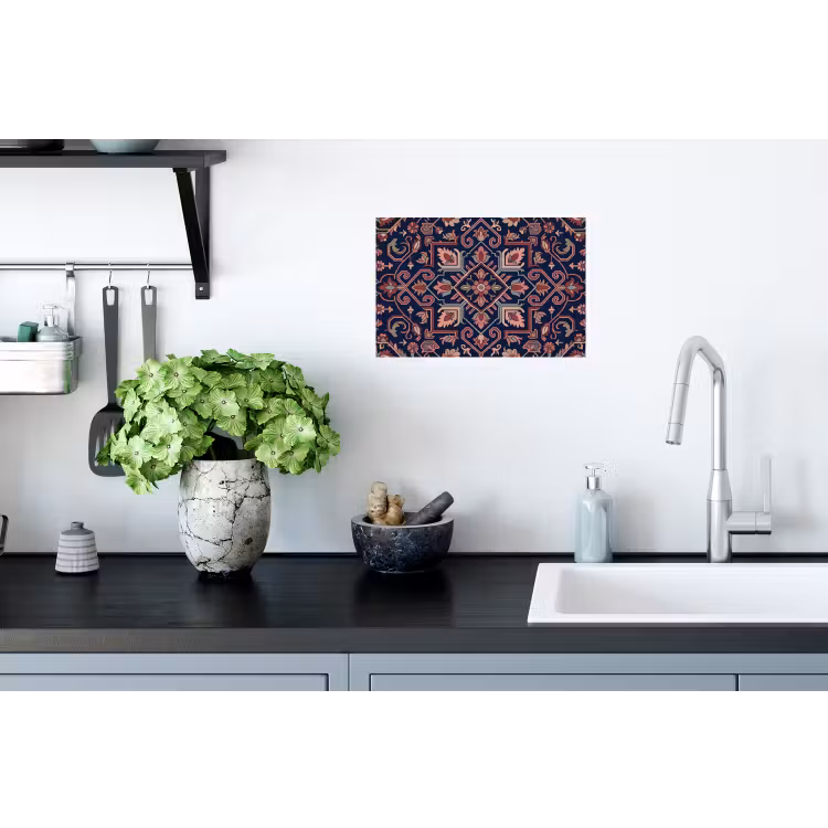 Muursticker - Patroon - Oosters - Floraal - Blauw - Klassiek — 2
