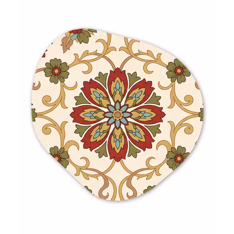 Organisch schilderij aluminium - Patroon - Bloemen - Ornament - Klassiek - Kleurrijk — 1