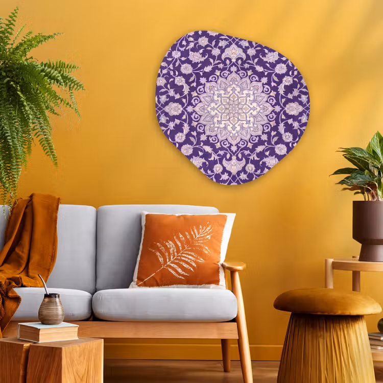 Organisch schilderij aluminium - Patroon - Medallion - Oosters - Paars - Decoratie — 3