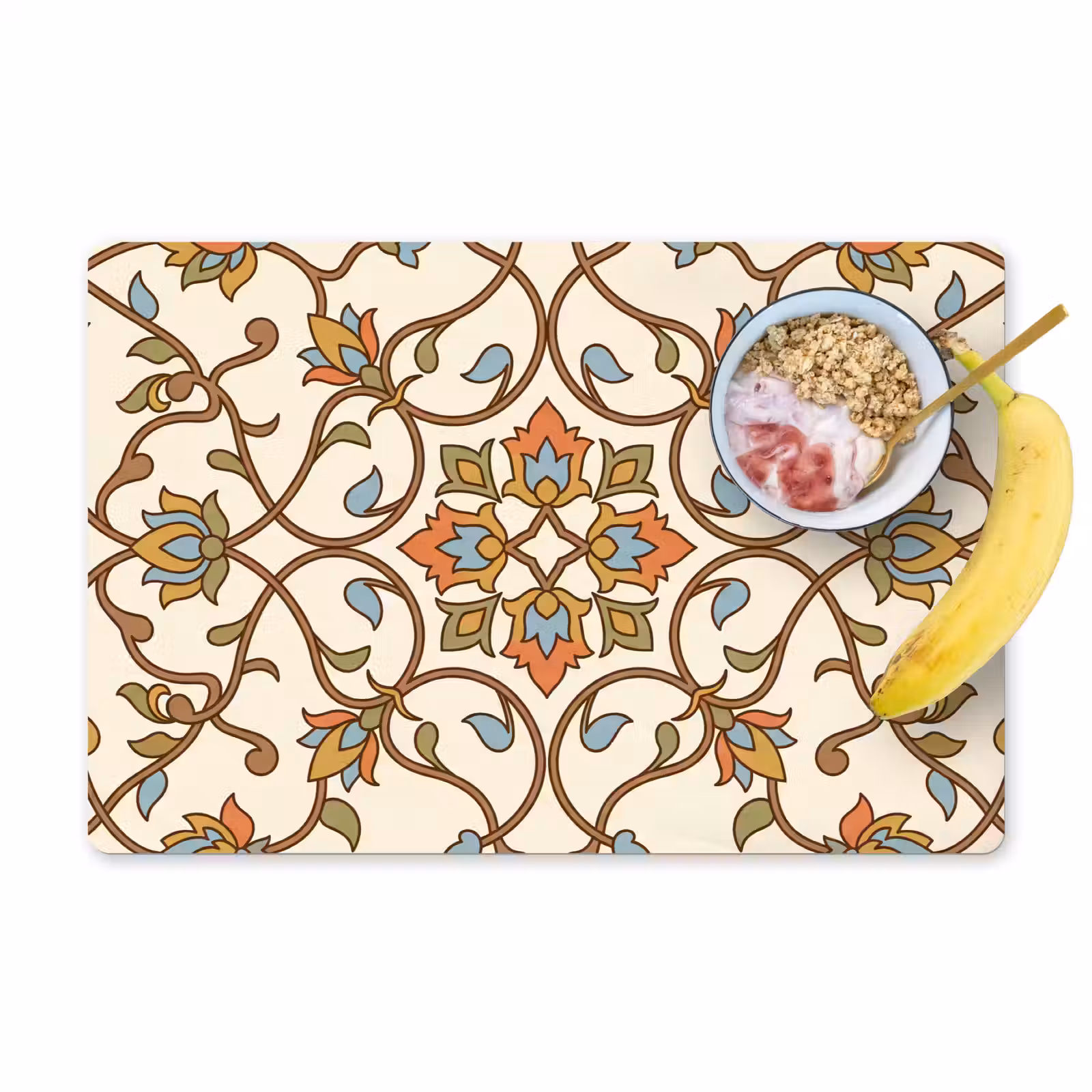 Placemat - 6 stuks - Patroon - Bloemen - Ornament - Kleurrijk — 1