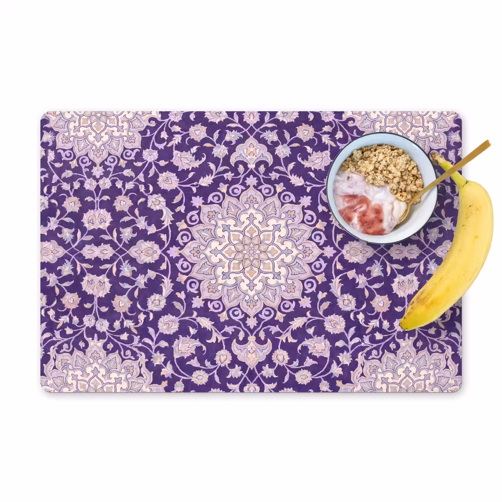 Placemat - 6 stuks - Patroon - Medallion - Oosters - Paars - Decoratie — 1