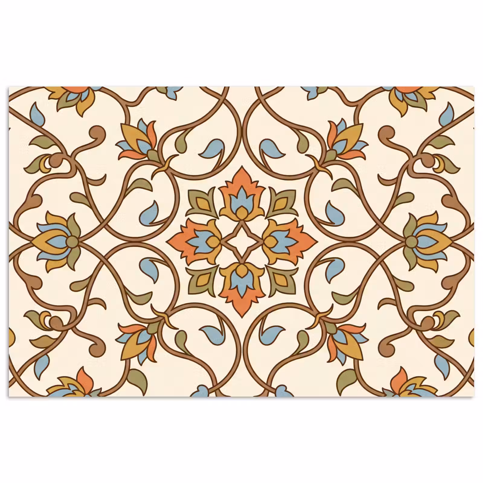 Poster - Patroon - Bloemen - Ornament - Kleurrijk — 1
