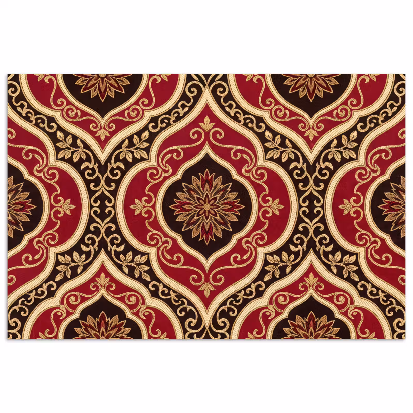 Poster - Patroon - Ornament - Barok - Rood - Goud — 1