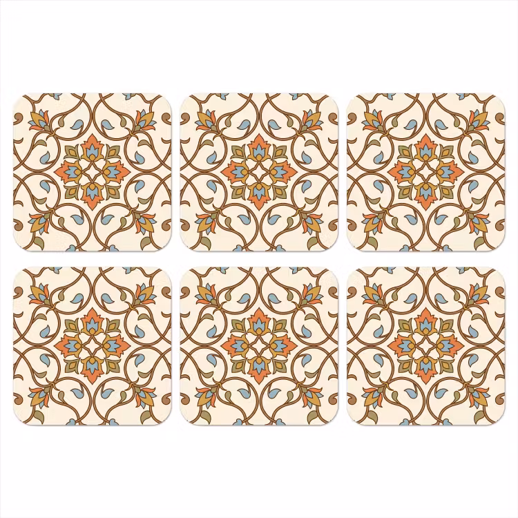 Onderzetter - Patroon - Bloemen - Ornament - Kleurrijk — 1