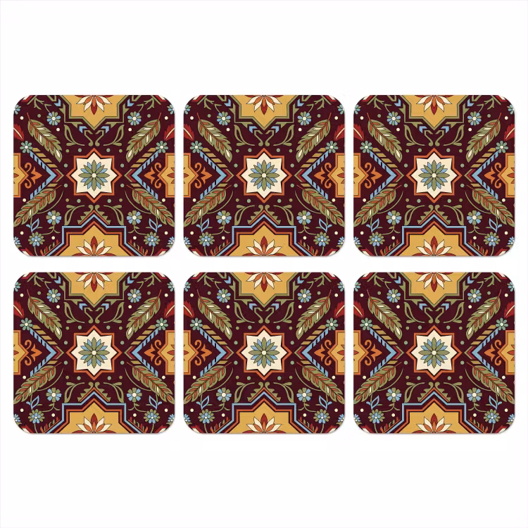Onderzetter - Patroon - Floraal - Geometrisch - Kleurrijk - Decoratie — 1