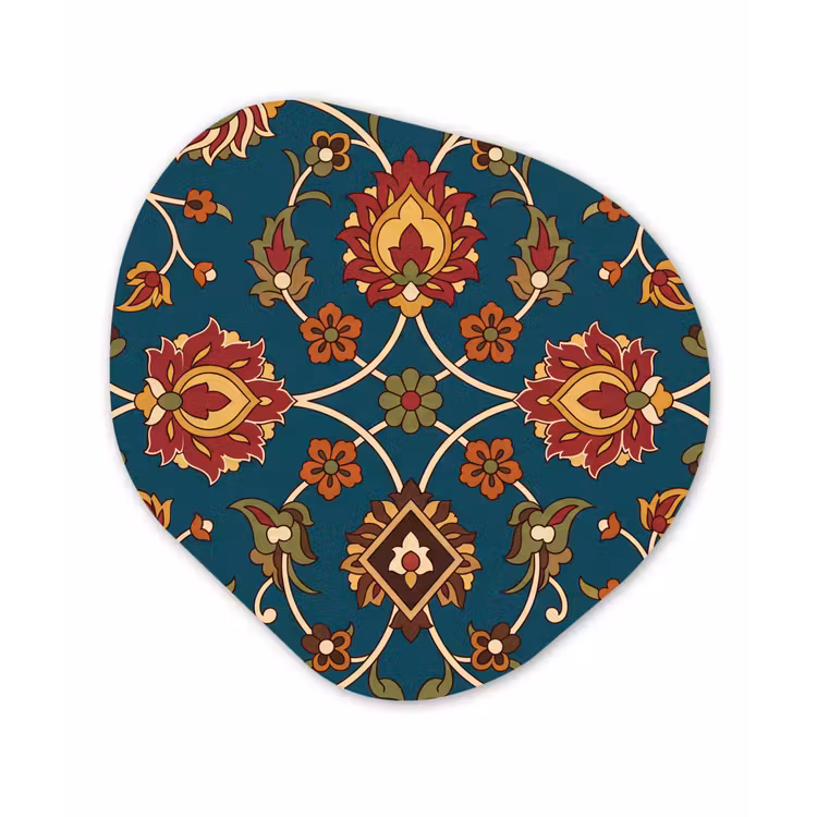 Organisch schilderij forex - Ornament - Flora - Traditioneel - Klassiek - Blauwgroen — 1