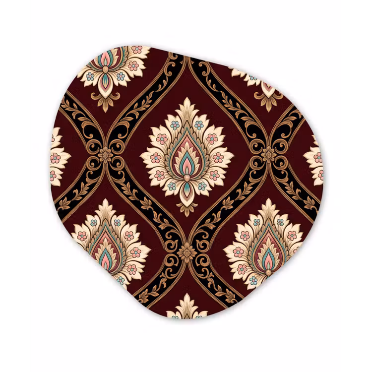 Organisch schilderij forex - Patroon - Bloemmotief - Decoratie - Klassiek - Rood — 1