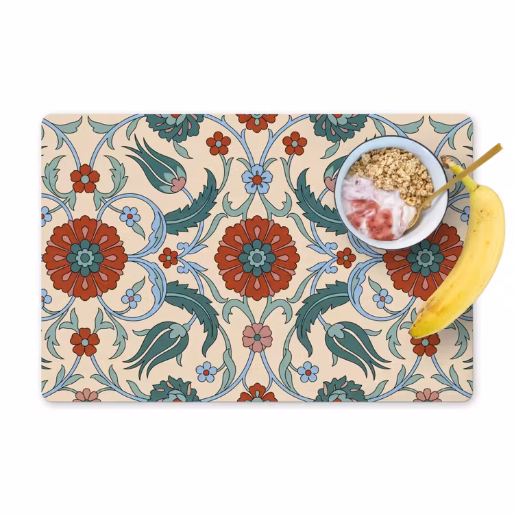 Placemat - 6 stuks - Bloemen - Patroon - Klassiek - Decoratie - Kleurrijk — 1