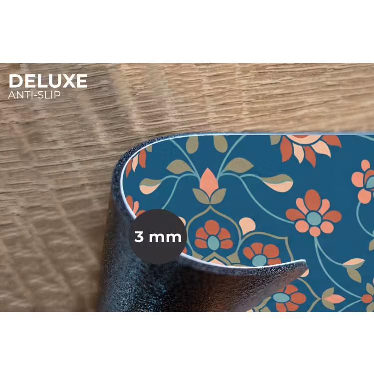 Placemat - 6 stuks - Bloemen - Patroon - Natuur - Ornament - Blauw — 4