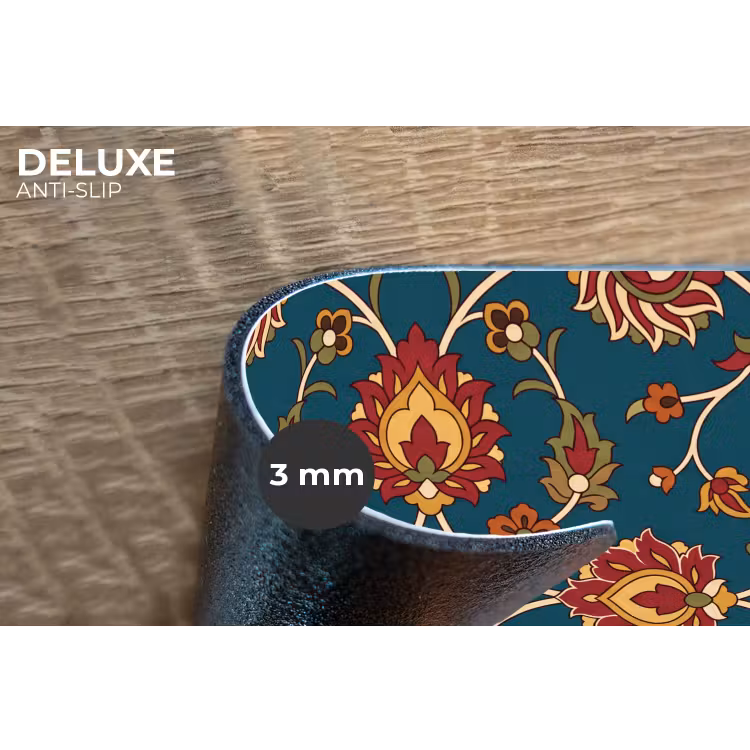 Placemat - 6 stuks - Ornament - Flora - Traditioneel - Klassiek - Blauwgroen — 4