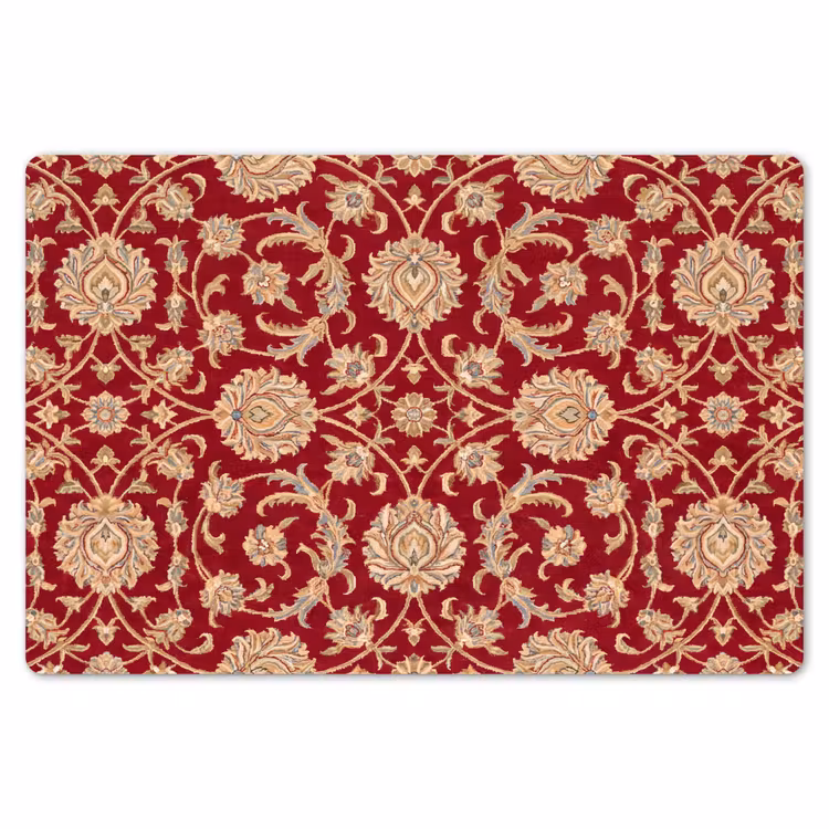 Placemat - 6 stuks - Patroon - Bloem - Klassiek - Oosters - Rood — 7