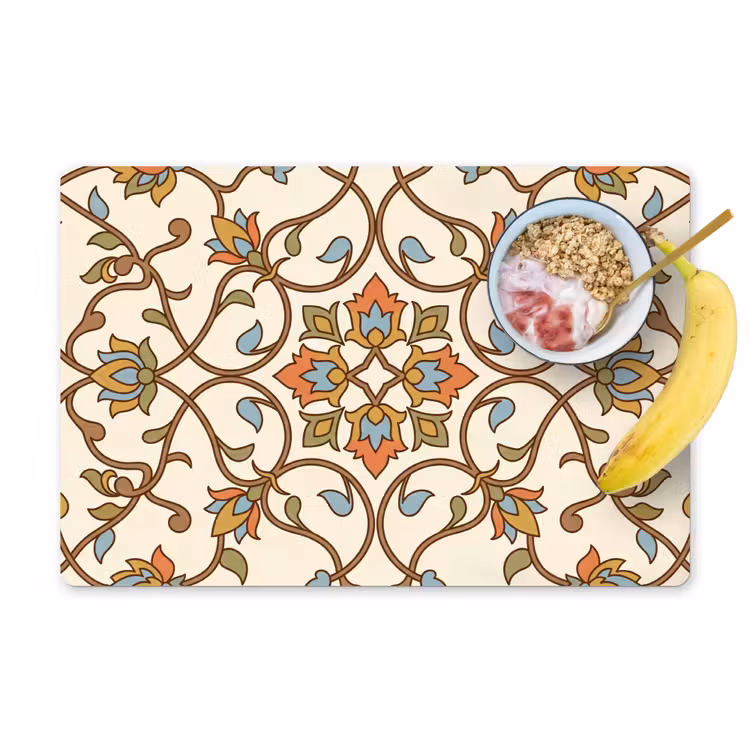 Placemat - 6 stuks - Patroon - Bloemen - Ornament - Kleurrijk — 1