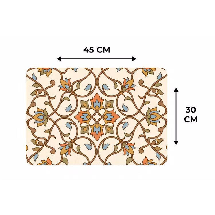 Placemat - 6 stuks - Patroon - Bloemen - Ornament - Kleurrijk — 3