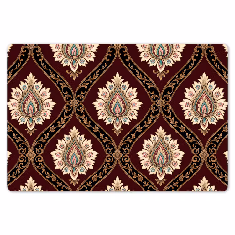 Placemat - 6 stuks - Patroon - Bloemmotief - Decoratie - Klassiek - Rood — 7