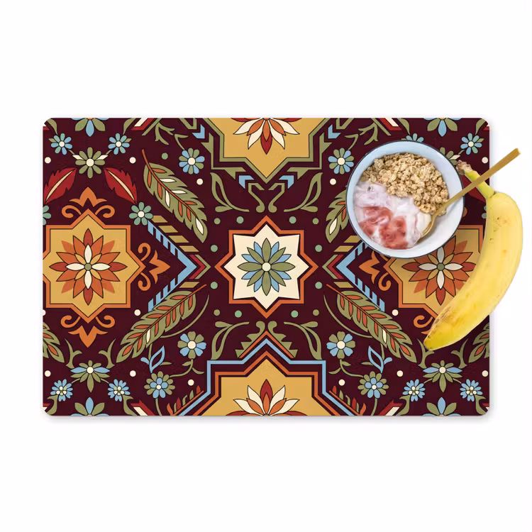 Placemat - 6 stuks - Patroon - Floraal - Geometrisch - Kleurrijk - Decoratie — 1