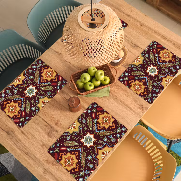 Placemat - 6 stuks - Patroon - Floraal - Geometrisch - Kleurrijk - Decoratie — 6