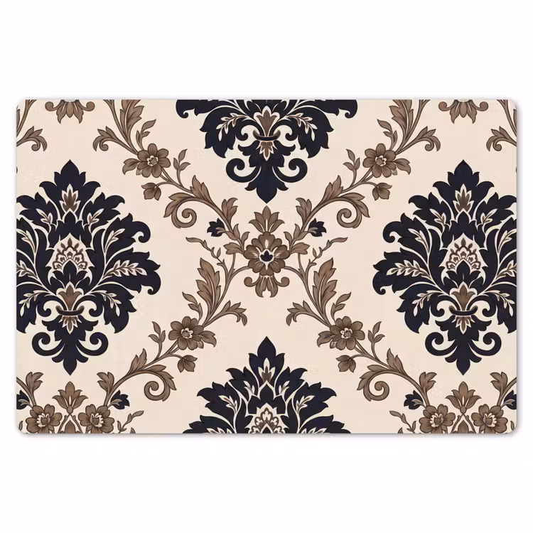 Placemat - 6 stuks - Patroon - Floraal - Klassiek - Beige-blauw — 7