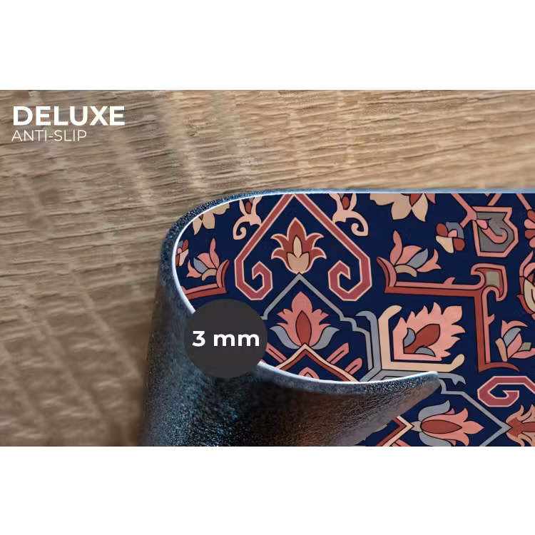 Placemat - 6 stuks - Patroon - Oosters - Floraal - Blauw - Klassiek — 4