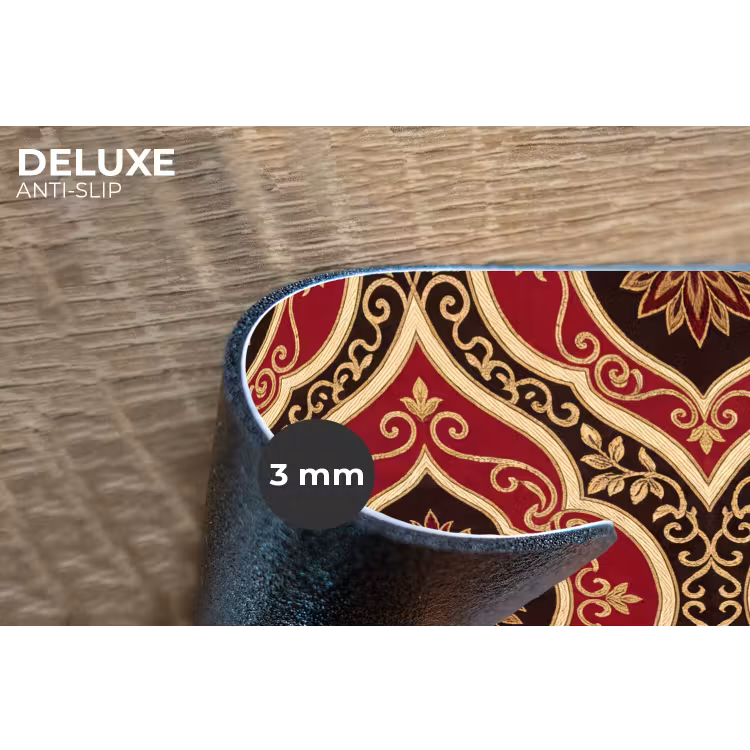 Placemat - 6 stuks - Patroon - Ornament - Barok - Rood - Goud — 4