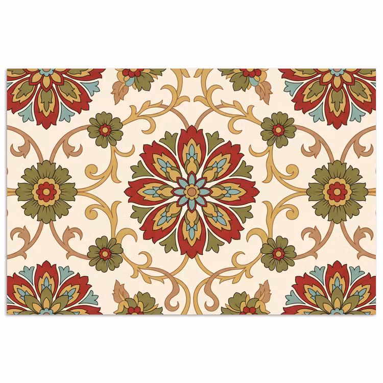 Poster - Patroon - Bloemen - Ornament - Klassiek - Kleurrijk — 1