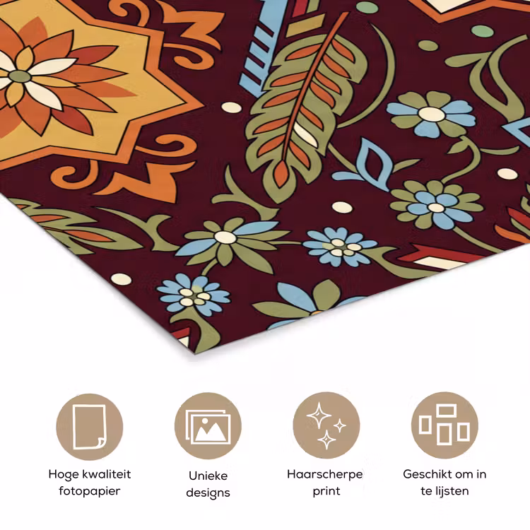 Poster - Patroon - Floraal - Geometrisch - Kleurrijk - Decoratie — 5
