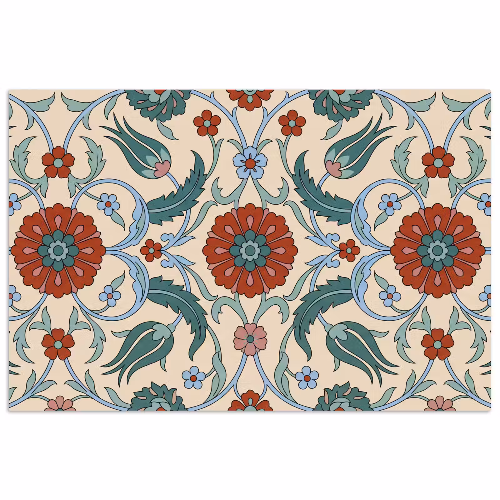 Poster - Bloemen - Patroon - Klassiek - Decoratie - Kleurrijk — 1