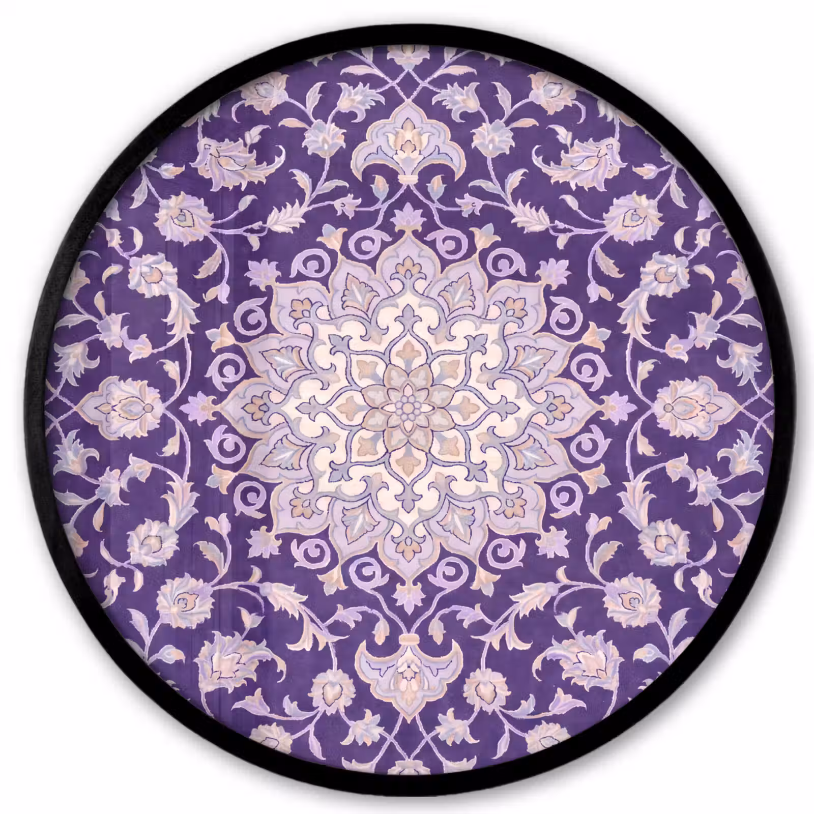 Ronde fotolijst - Patroon - Medallion - Oosters - Paars - Decoratie — 1
