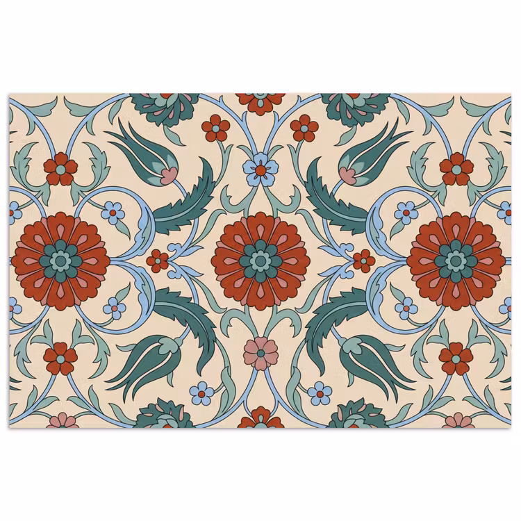 Poster - Bloemen - Patroon - Klassiek - Decoratie - Kleurrijk — 1