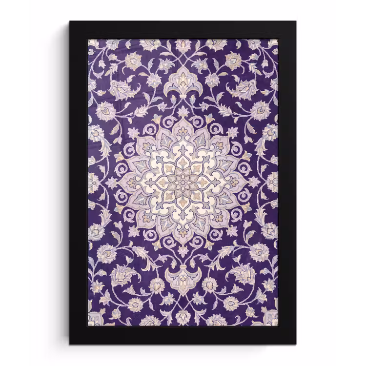 Poster met lijst - Patroon - Medallion - Oosters - Paars - Decoratie — 1