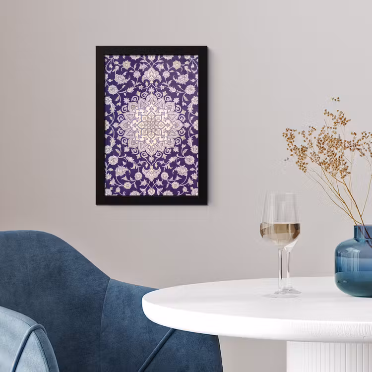 Poster met lijst - Patroon - Medallion - Oosters - Paars - Decoratie — 2