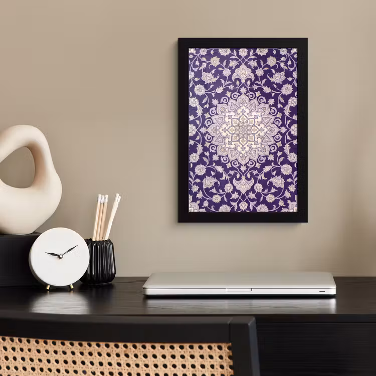 Poster met lijst - Patroon - Medallion - Oosters - Paars - Decoratie — 3
