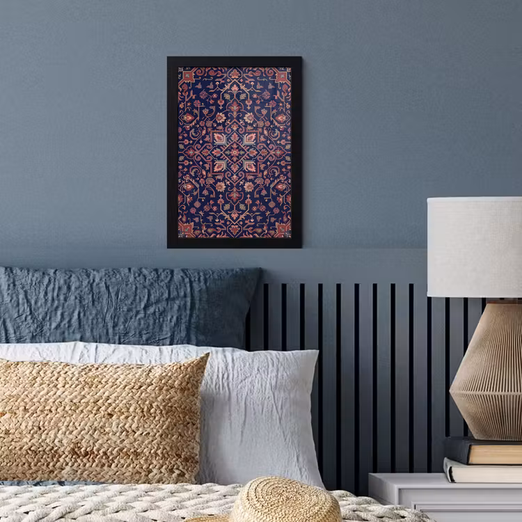 Poster met lijst - Patroon - Oosters - Floraal - Blauw - Klassiek — 4