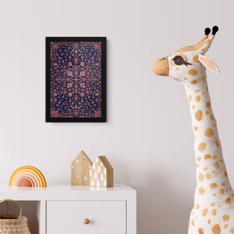 Poster met lijst - Patroon - Oosters - Floraal - Blauw - Klassiek — 5
