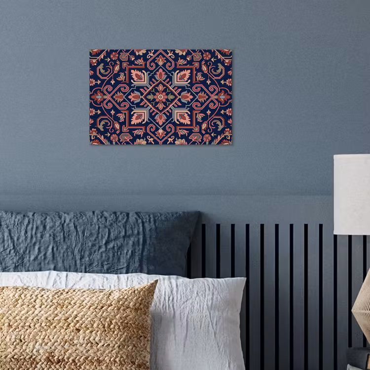 Poster - Patroon - Oosters - Floraal - Blauw - Klassiek — 3