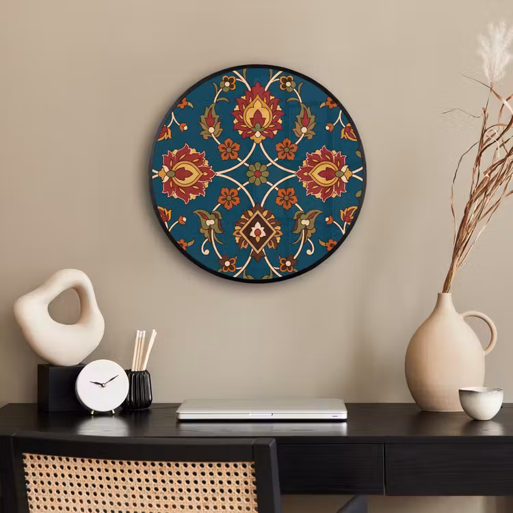 Ronde fotolijst - Ornament - Flora - Traditioneel - Klassiek - Blauwgroen — 3